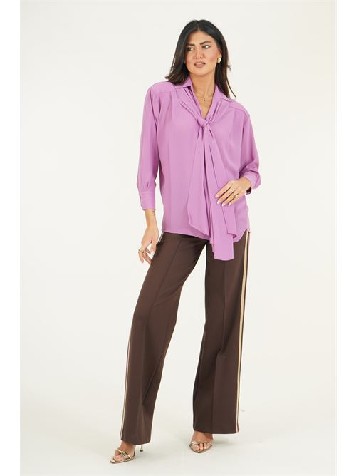 Casacca in viscosa e seta GM by Gai Mattiolo | GM4322MAUVE